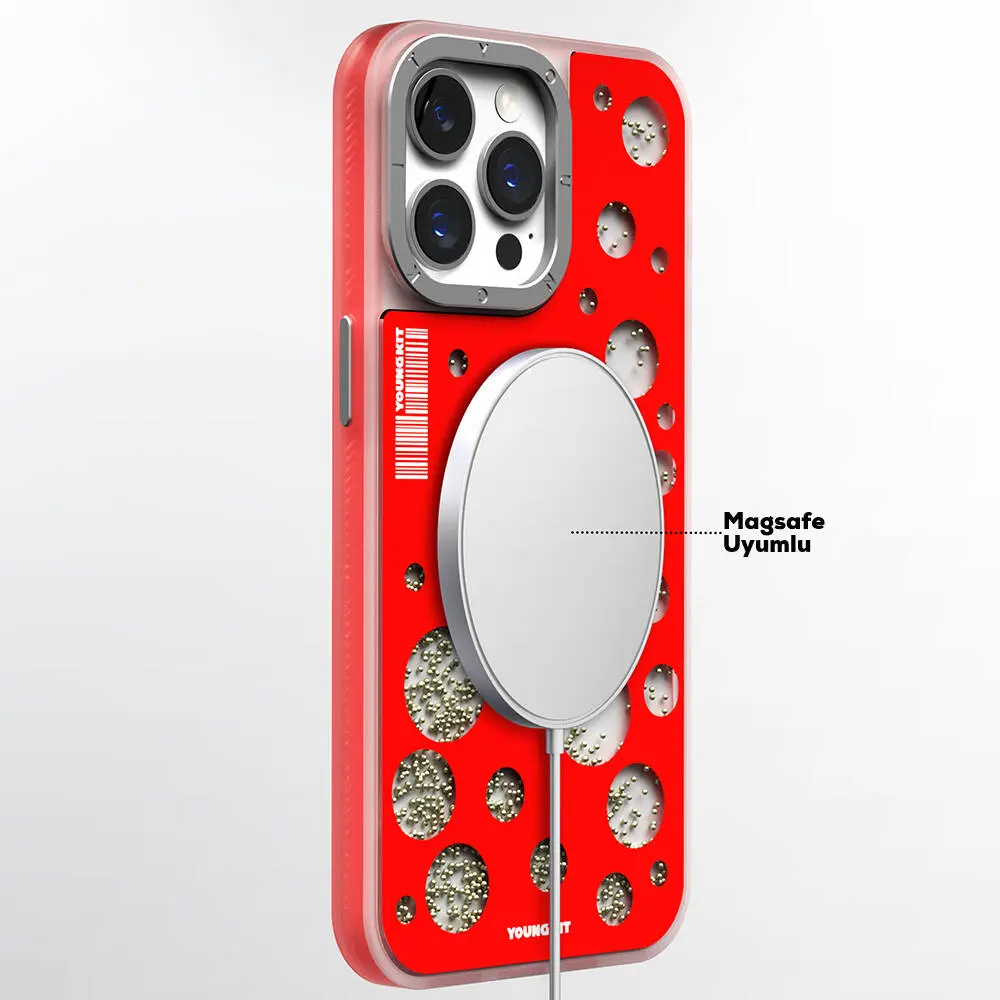 iPhone 14 Pro MagSafe Uyumlu Kılıf - Youngkit Quicksand Beads