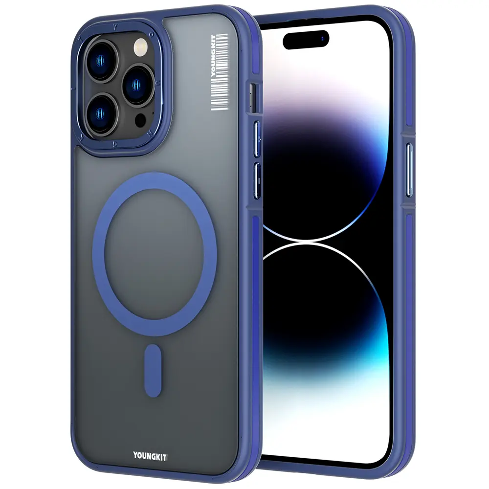 iPhone 14 Pro MagSafe Uyumlu Şeffaf Kılıf - Youngkit Rock Sand