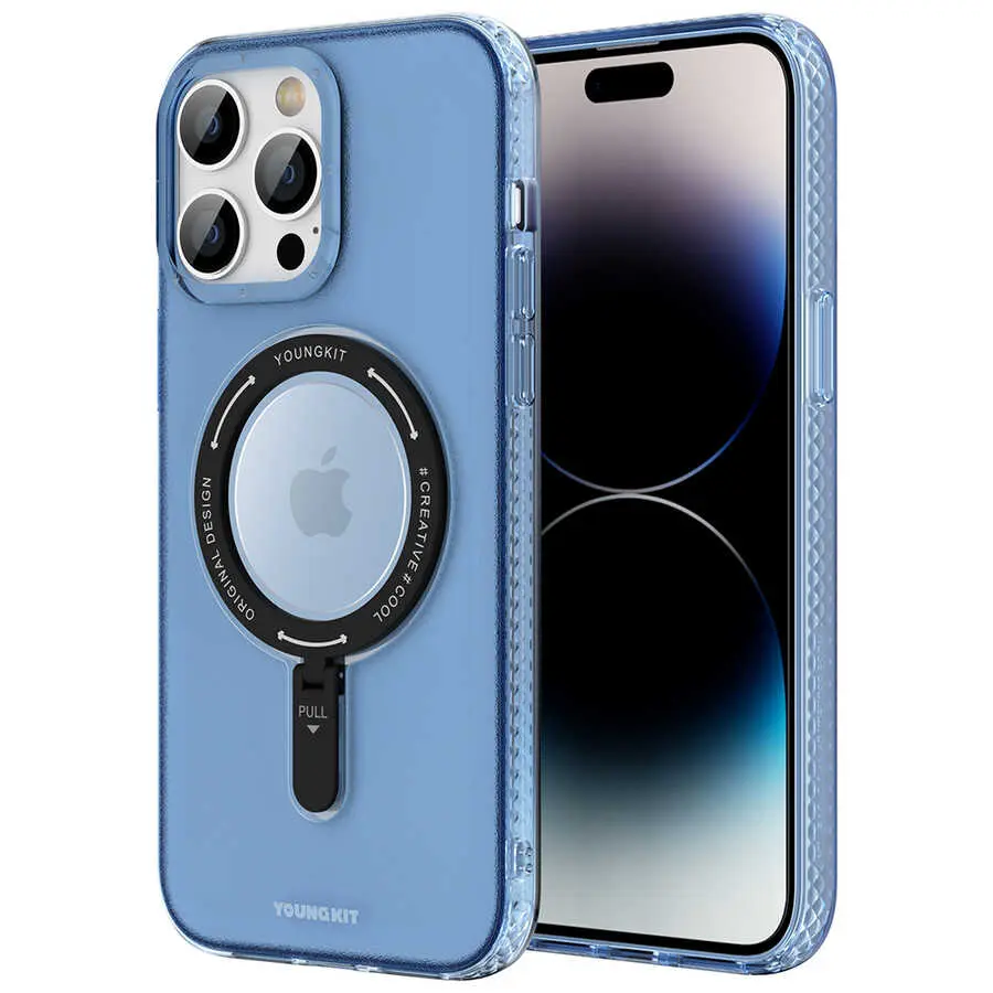 iPhone 14 Pro MagSafe Uyumlu Şeffaf Kılıf - Youngkit Rock Serisi