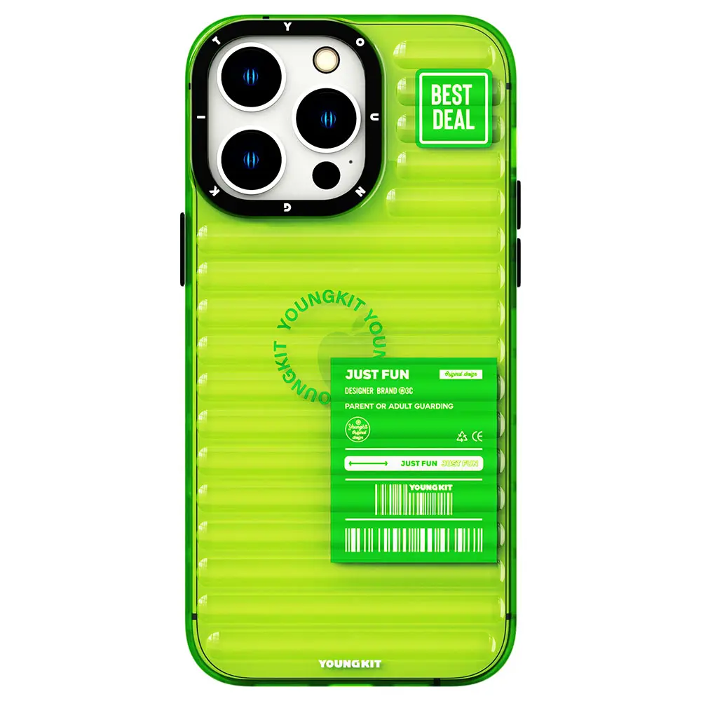 iPhone 14 Pro Şeffaf Renkli Kılıf - YoungKit Fluorite Serisi