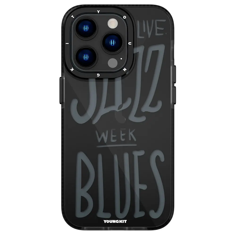 iPhone 14 Pro Şeffaf Yazı Temalı Kılıf - YoungKit Jazz Serisi