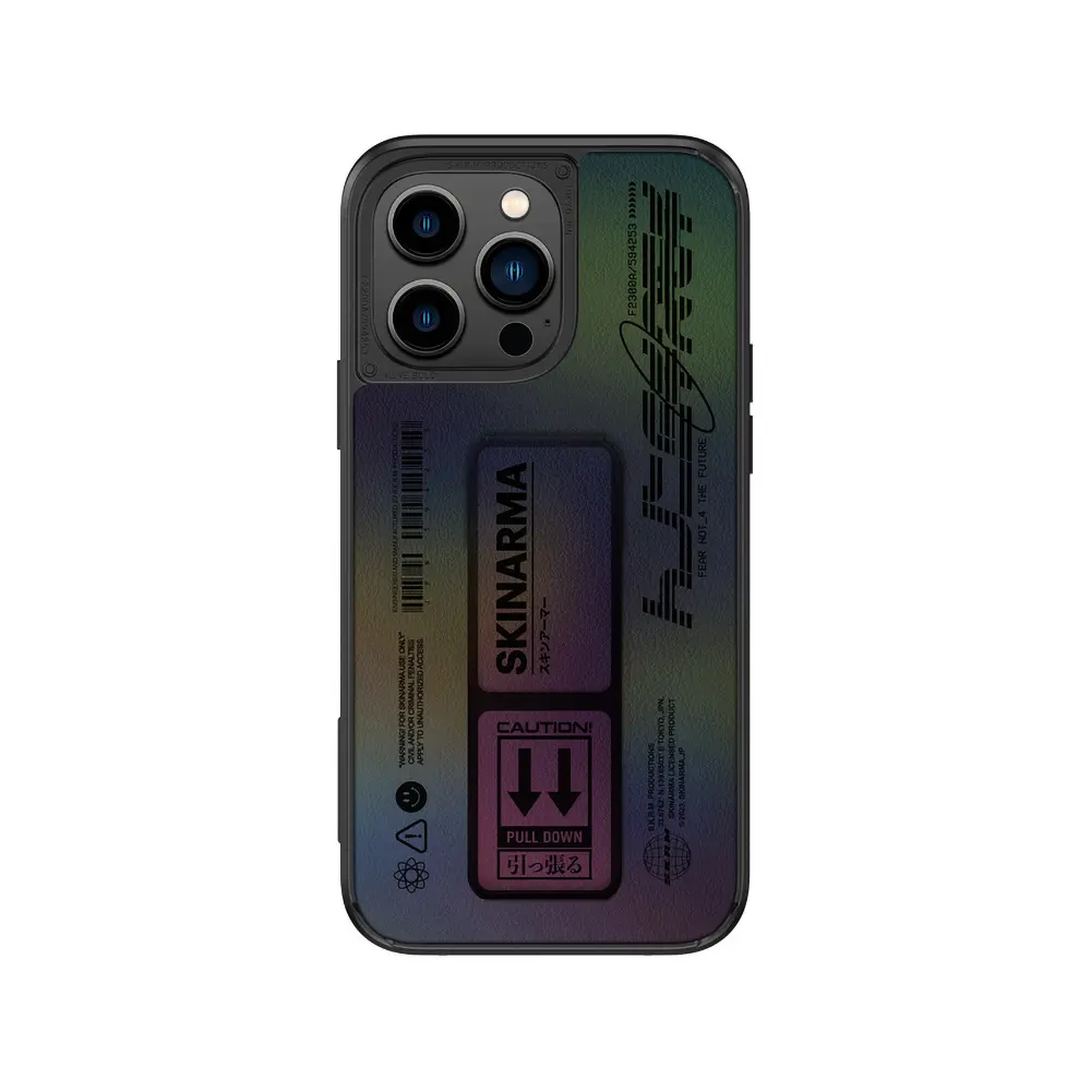 iPhone 14 Pro Standlı Deri Görünümlü Kılıf - Skinarma Kira Kobai