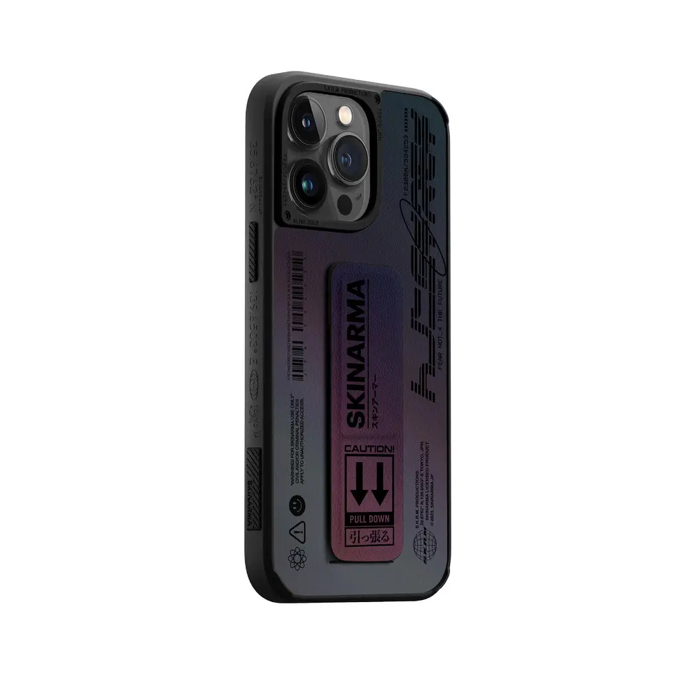 iPhone 14 Pro Standlı Deri Görünümlü Kılıf - Skinarma Kira Kobai
