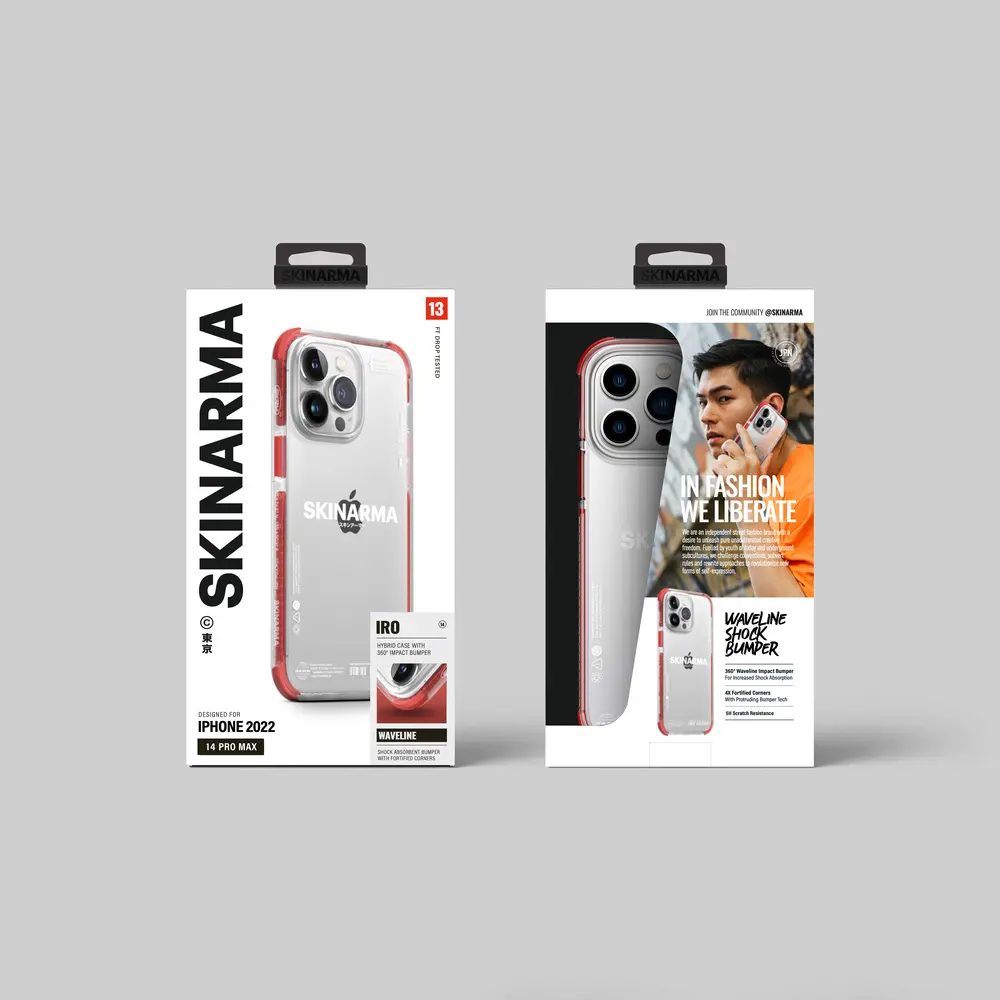 iPhone 14 Pro Şeffaf Airbag Tasarımlı Kılıf - Skinarma Iro