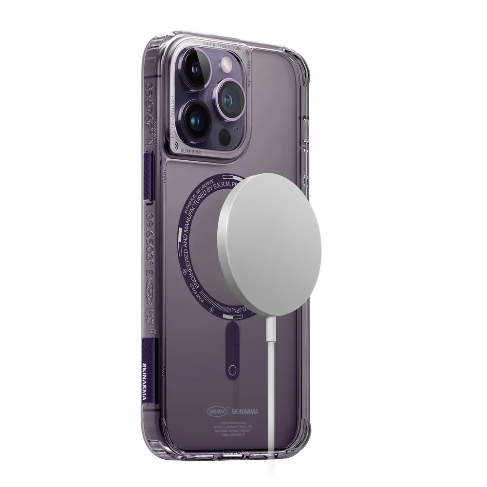 iPhone 14 Pro MagSafe Uyumlu Şeffaf Airbag Kılıf - Skinarma Saido