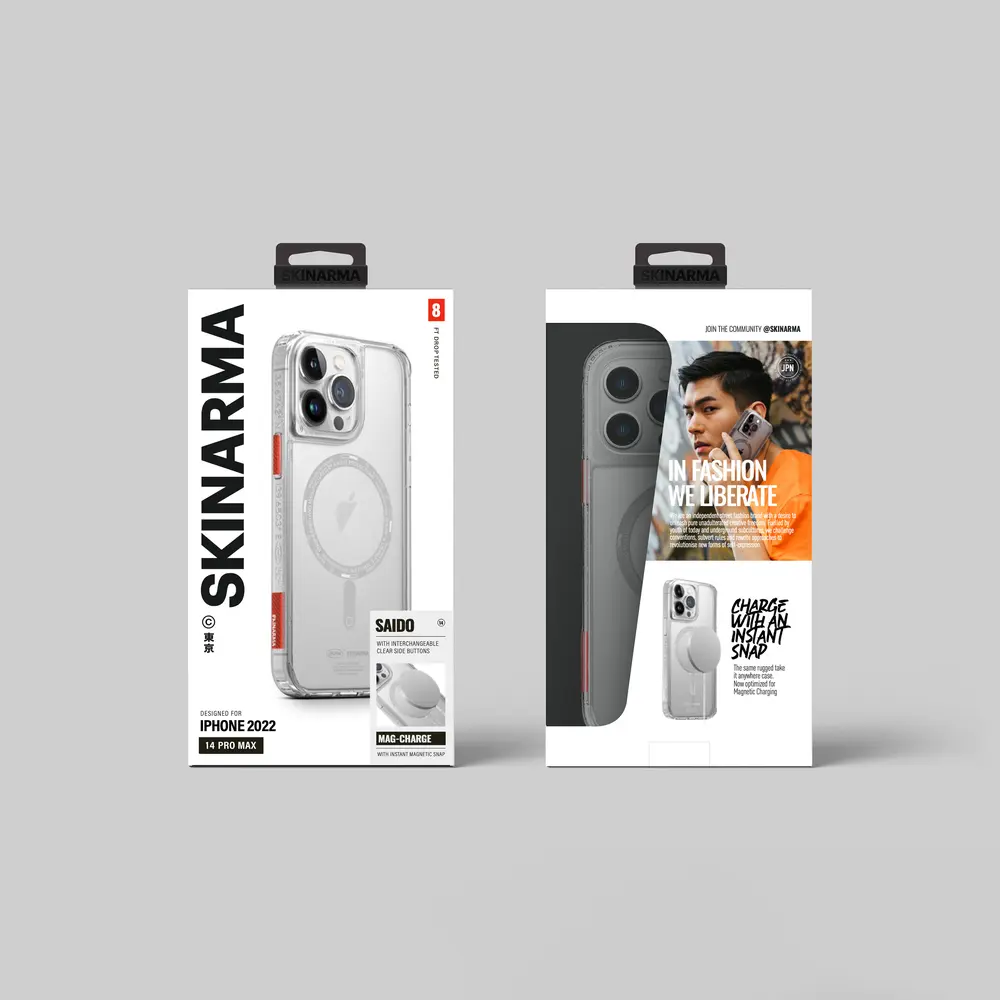 iPhone 14 Pro MagSafe Uyumlu Şeffaf Airbag Kılıf - Skinarma Saido