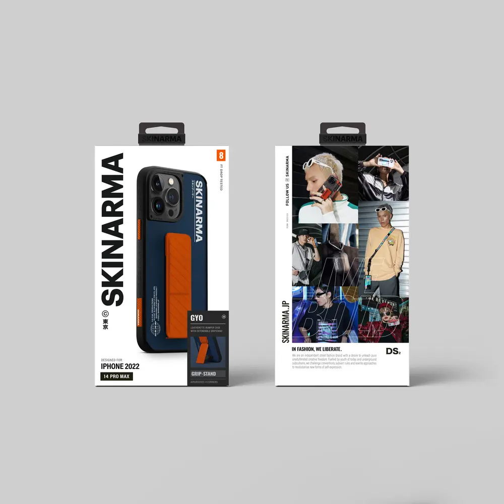 iPhone 14 Pro Standlı Deri Görünümlü Kılıf - Skinarma Gyo