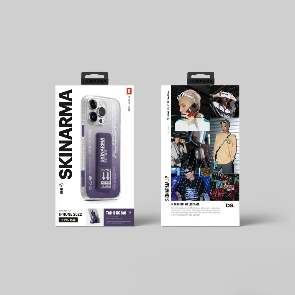 iPhone 14 Pro Standlı Şeffaf Kılıf - Skinarma Taihi Kobai