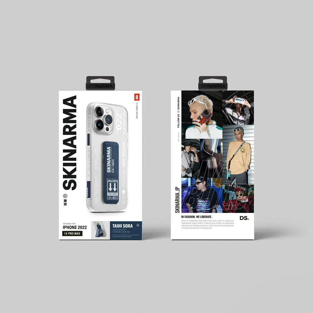 iPhone 14 Pro Standlı Şeffaf Kılıf - Skinarma Taihi Sora