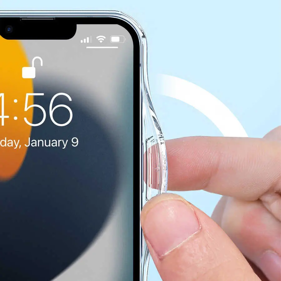 iPhone 14 Pro MagSafe Uyumlu Standlı Şeffaf Kılıf - Wiwu Aurora