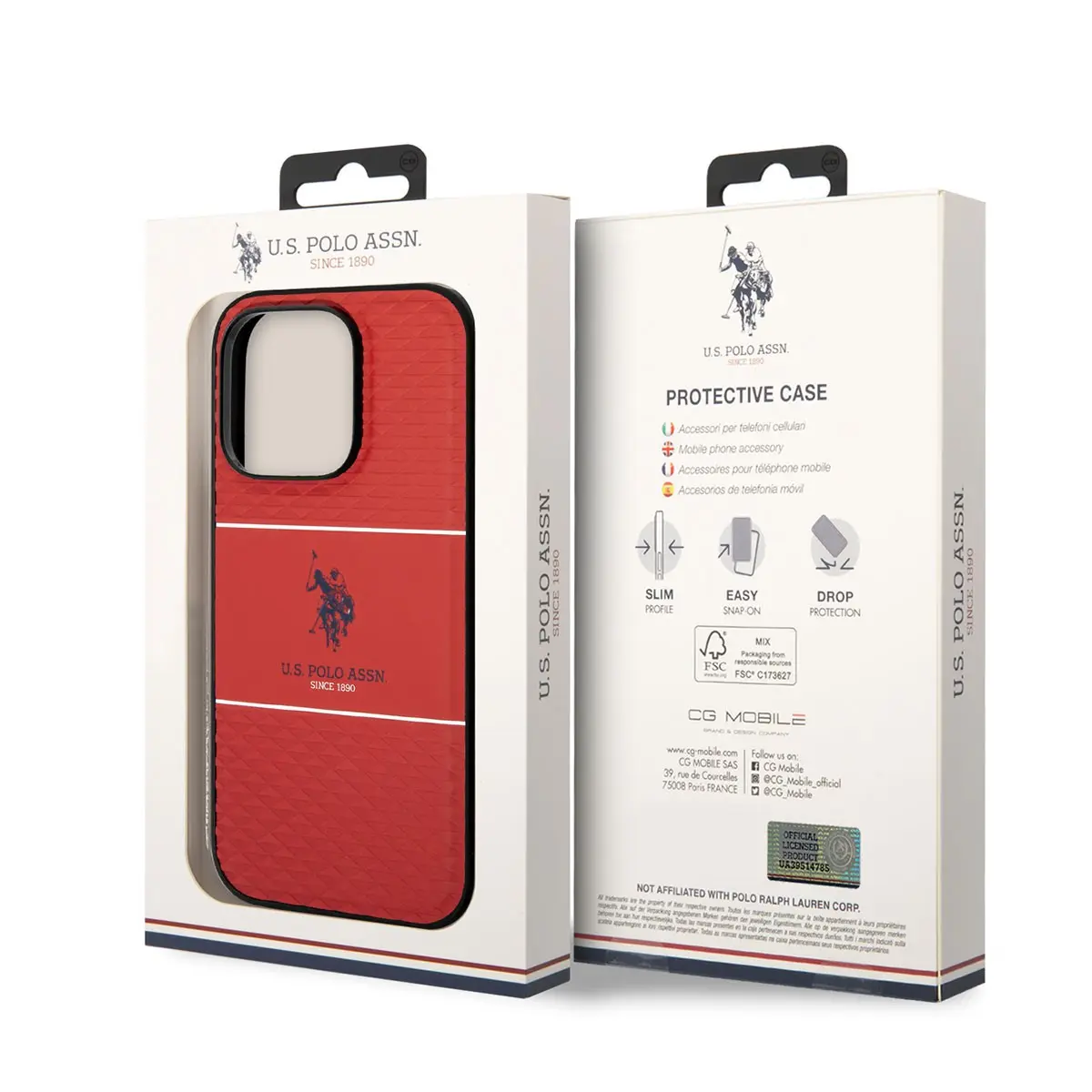 iPhone 14 Pro Deri Şeritli Logo Tasarımlı Kılıf - U.S. Polo Assn.