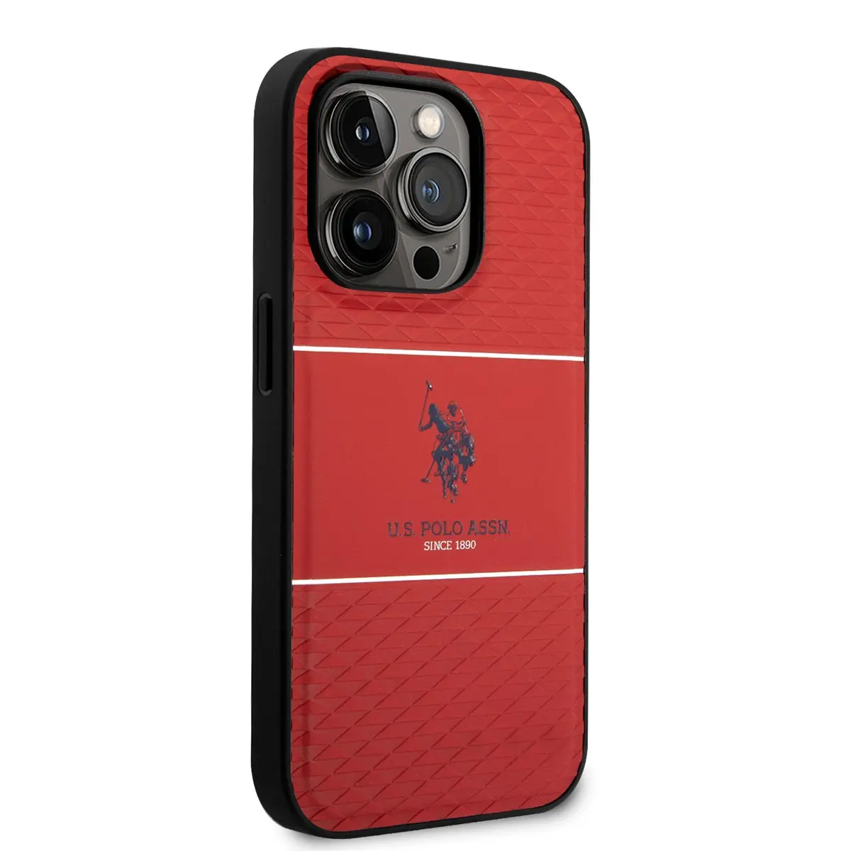 iPhone 14 Pro Deri Şeritli Logo Tasarımlı Kılıf - U.S. Polo Assn.