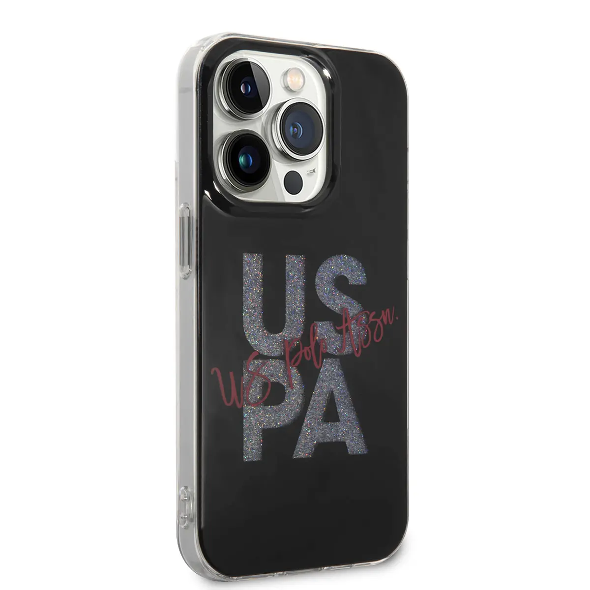 iPhone 14 Pro Simli Parlak Alfabe Tasarım Kılıf - U.S. Polo Assn.
