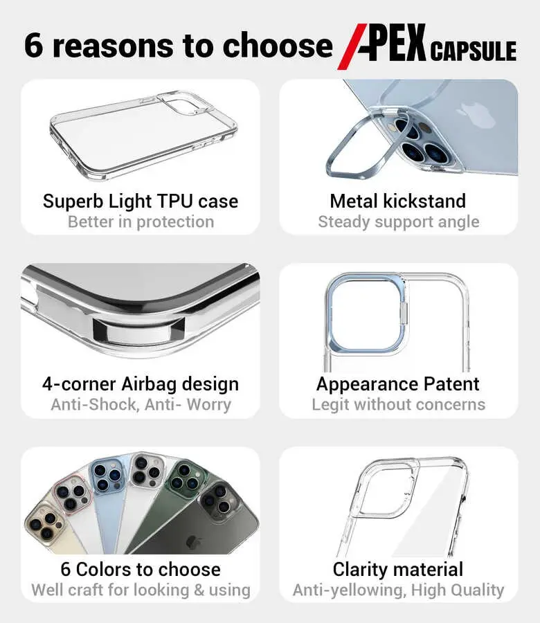 iPhone 14 Pro Şeffaf MagSafe Uyumlu Standlı Kılıf - Zore Skuba