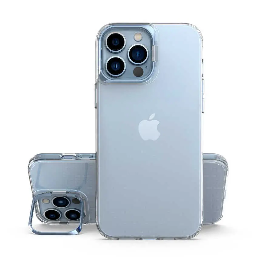 iPhone 14 Pro Şeffaf MagSafe Uyumlu Standlı Kılıf - Zore Skuba