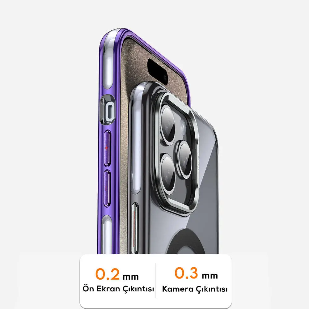 iPhone 14 Pro Max MagSafe Uyumlu Standlı Şeffaf Kılıf - Wlons Efsane
