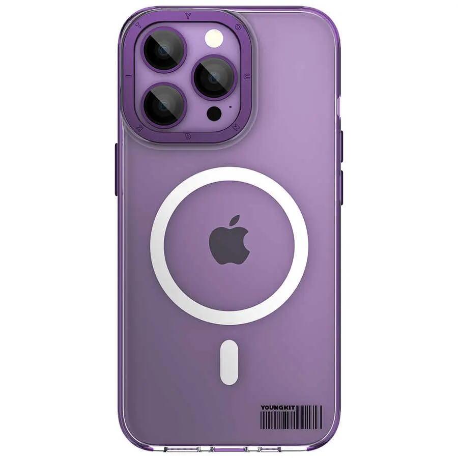 iPhone 14 Pro Max MagSafe Uyumlu Şeffaf Kılıf - Youngkit Coloured Glaze