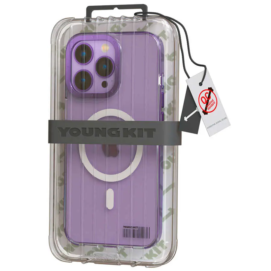 iPhone 14 Pro Max MagSafe Uyumlu Şeffaf Kılıf - Youngkit Coloured Glaze
