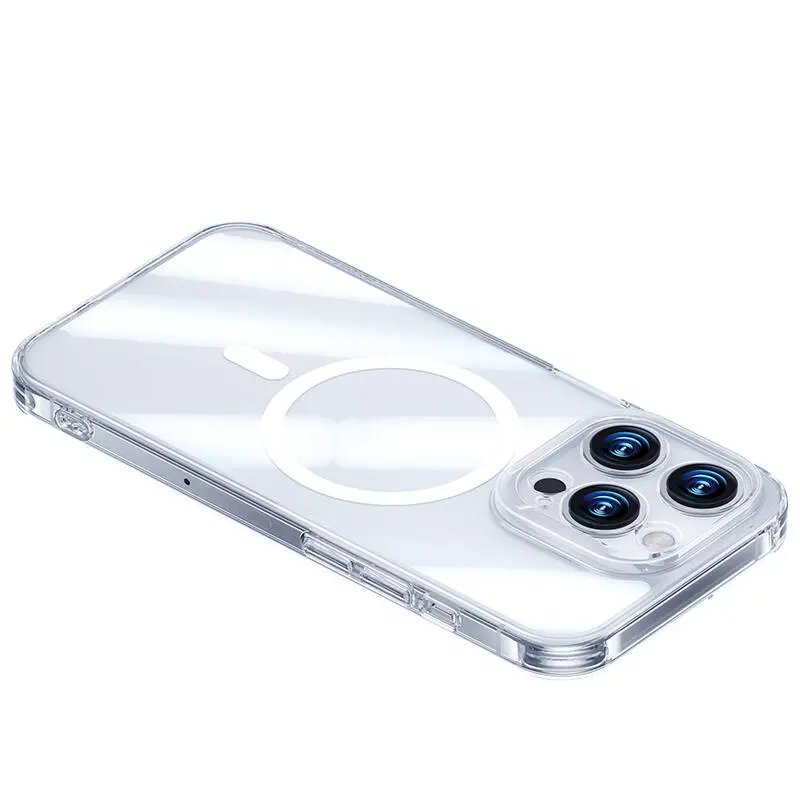 iPhone 14 Pro Max MagSafe Uyumlu Şeffaf Kılıf - Benks Magnetic Shiny Glass