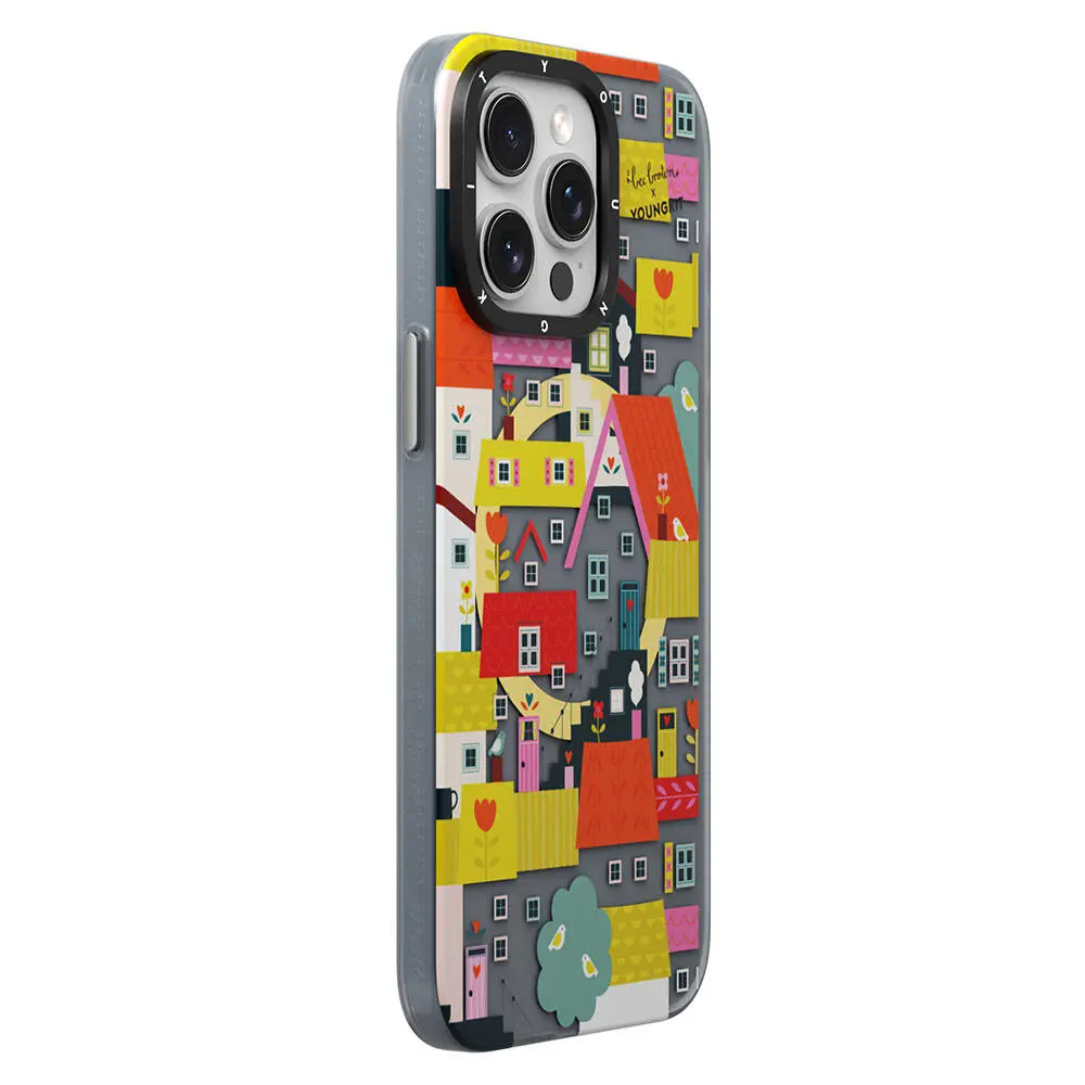 iPhone 14 Pro Max MagSafe Uyumlu Kılıf - Youngkit Colorful Life Bee Brown