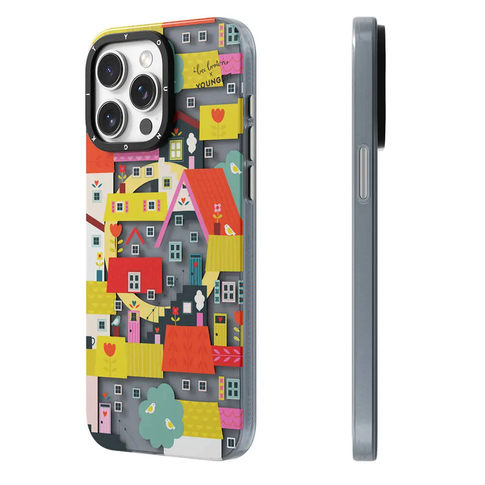 iPhone 14 Pro Max MagSafe Uyumlu Kılıf - Youngkit Colorful Life Bee Brown