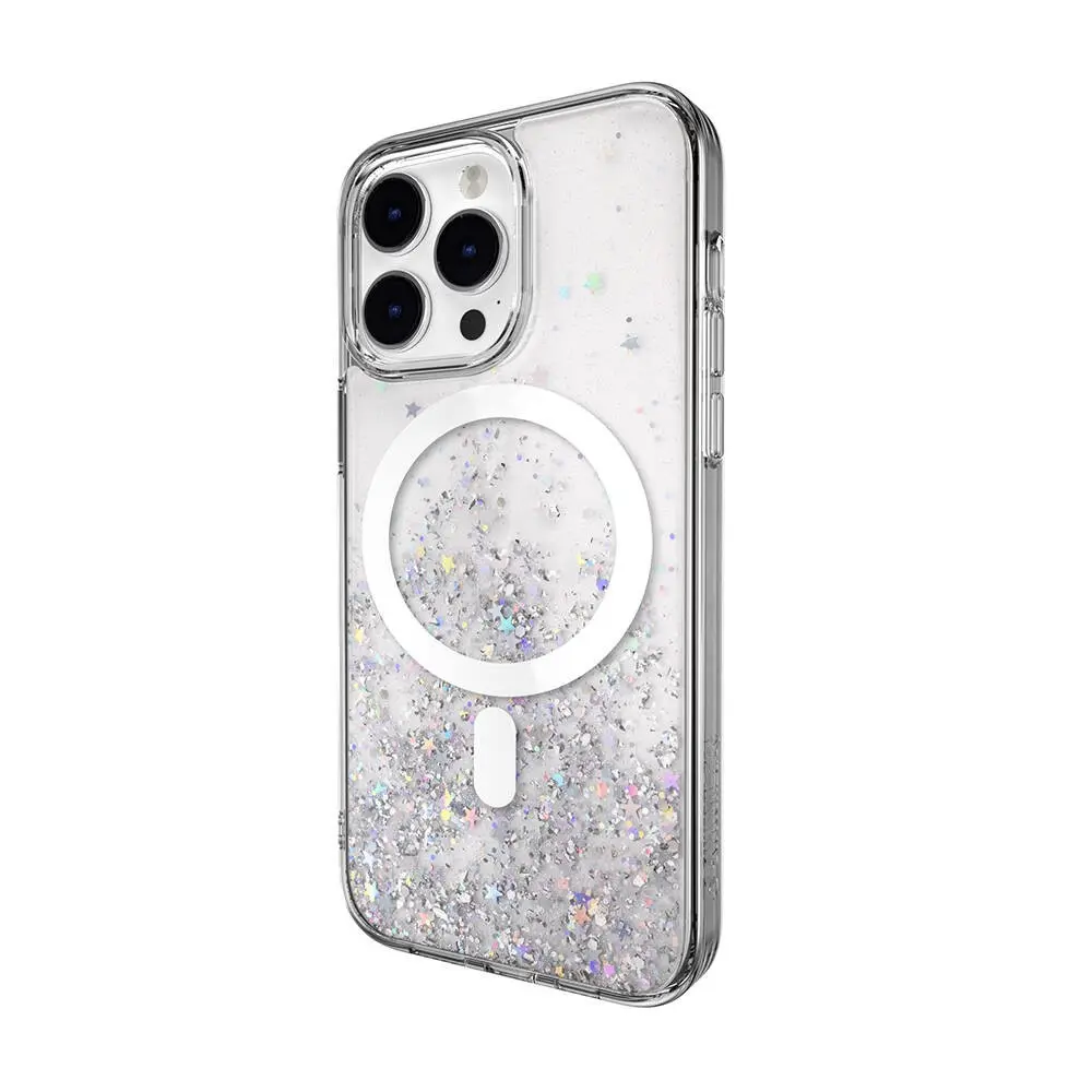 iPhone 14 Pro Max MagSafe Uyumlu Şeffaf Simli Kılıf - Switcheasy Starfield-M