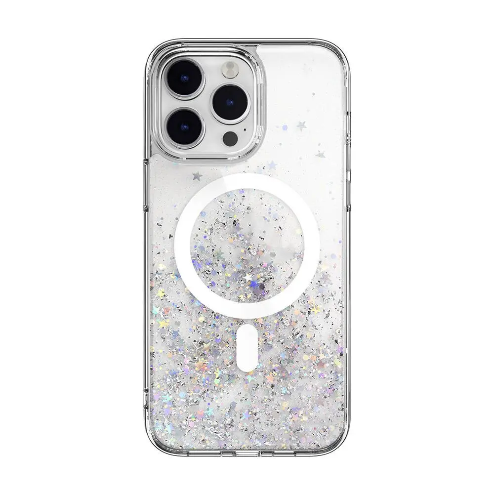 iPhone 14 Pro Max MagSafe Uyumlu Şeffaf Simli Kılıf - Switcheasy Starfield-M