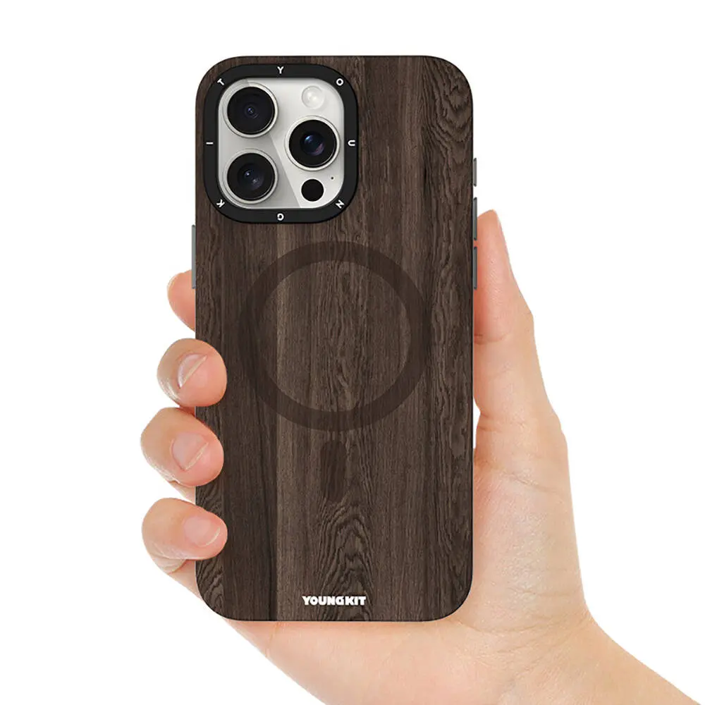 iPhone 14 Pro Max MagSafe Uyumlu Sararmaya Dayanıklı Kılıf - Youngkit Wood Forest