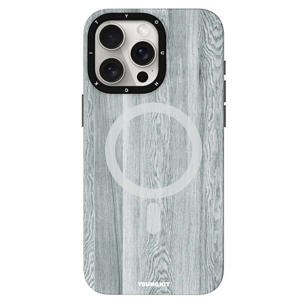 iPhone 14 Pro Max MagSafe Uyumlu Sararmaya Dayanıklı Kılıf - Youngkit Wood Forest