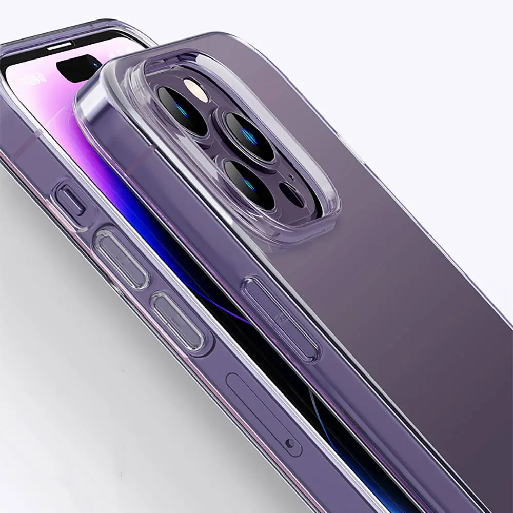 iPhone 14 Pro Max Şeffaf Silikon Kılıf, Airbagli Darbe Emici - Recci Clarity
