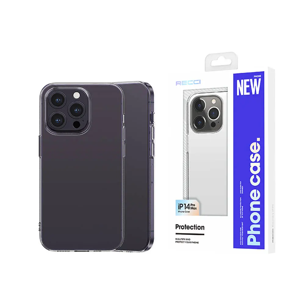iPhone 14 Pro Max Şeffaf Silikon Kılıf, Airbagli Darbe Emici - Recci Clarity
