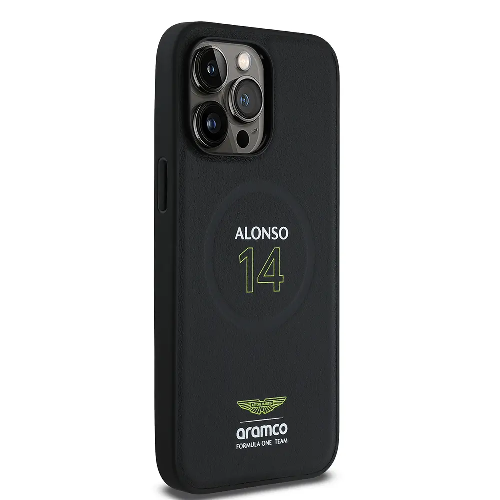 iPhone 14 Pro Max MagSafe Uyumlu PU Deri Kılıf - Aston Martin Alonso 14