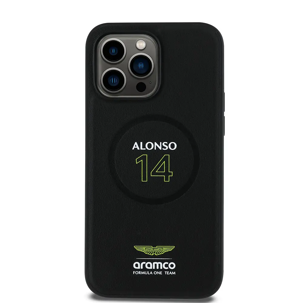 iPhone 14 Pro Max MagSafe Uyumlu PU Deri Kılıf - Aston Martin Alonso 14