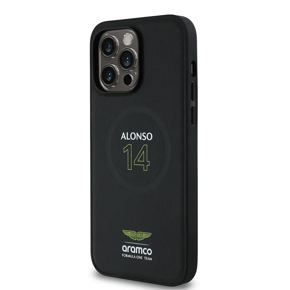 iPhone 14 Pro Max MagSafe Uyumlu PU Deri Kılıf - Aston Martin Alonso 14