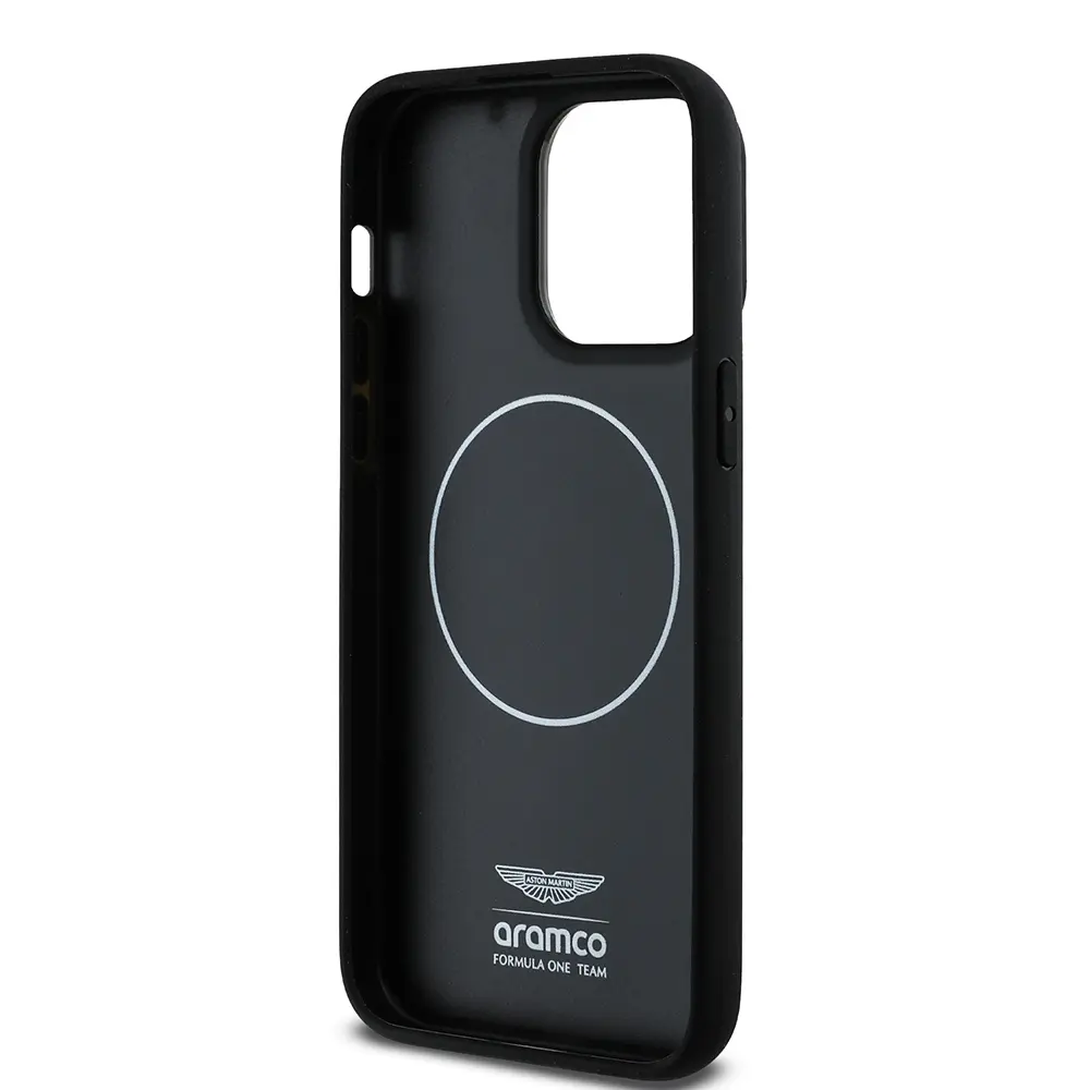 iPhone 14 Pro Max MagSafe Uyumlu Kılıf - Aston Martin Lisanslı Karbon Fiber Tasarım