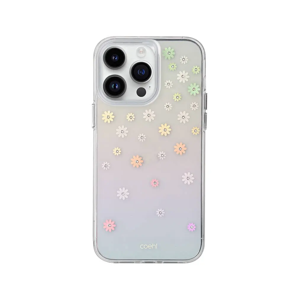 iPhone 14 Pro Max Çiçek Desenli Taşlı Kılıf - Coehl Aster
