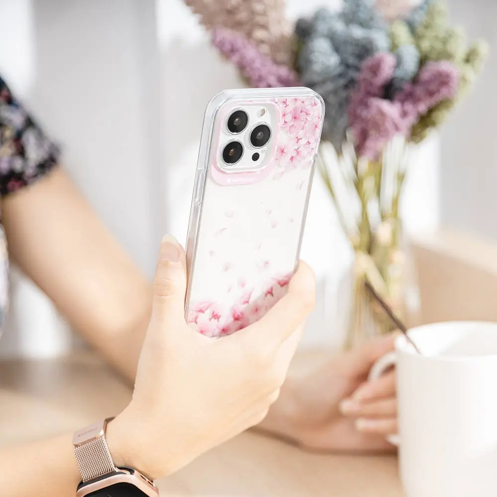 iPhone 14 Pro Max Çift IMD Baskılı Lisanslı Kılıf - Switcheasy Artist Sakura