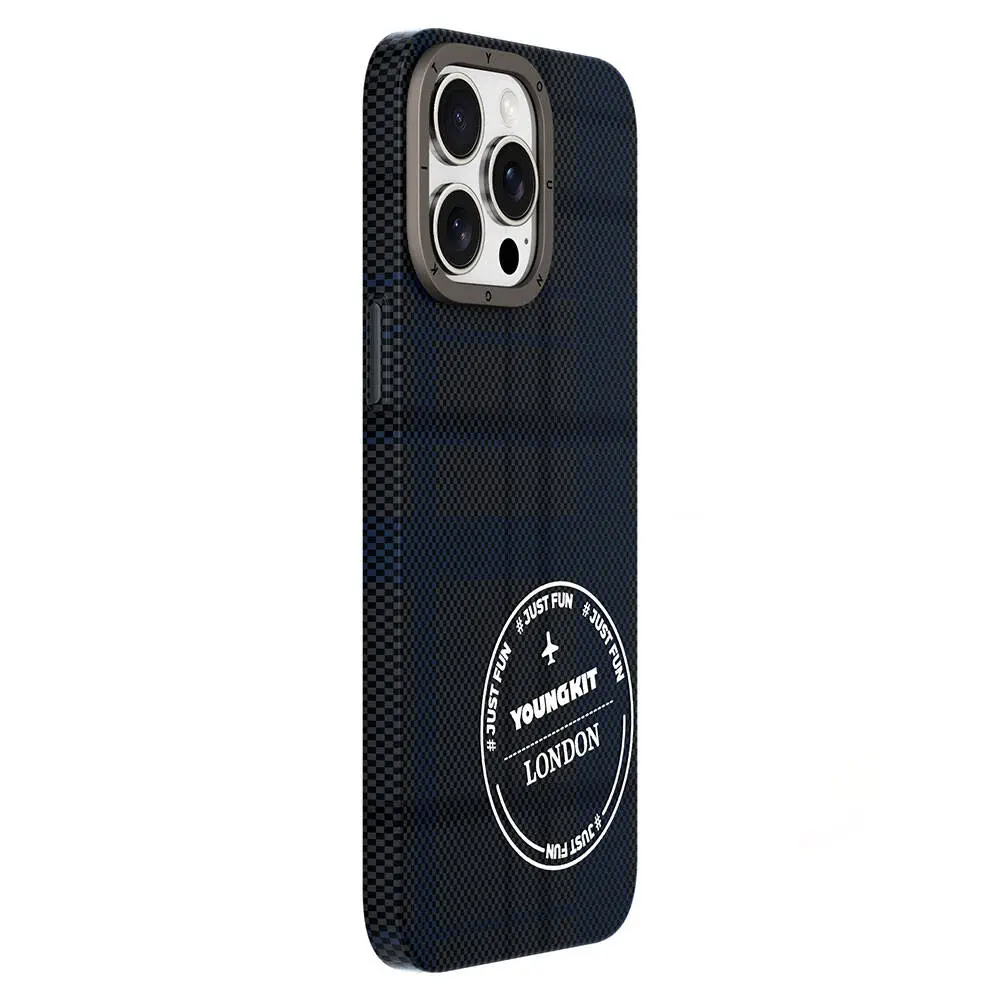 iPhone 14 Pro Max Ekose Desenli Kılıf - Youngkit Gezhi Serisi