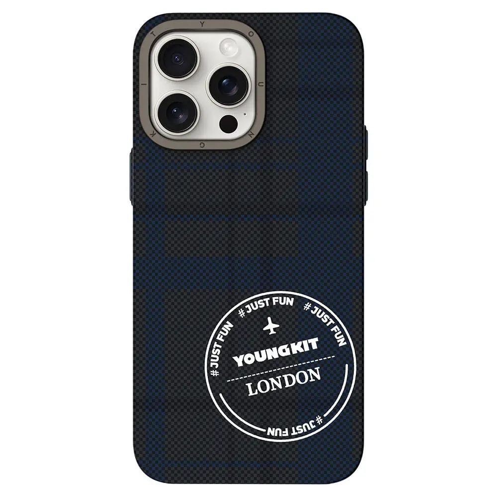 iPhone 14 Pro Max Ekose Desenli Kılıf - Youngkit Gezhi Serisi