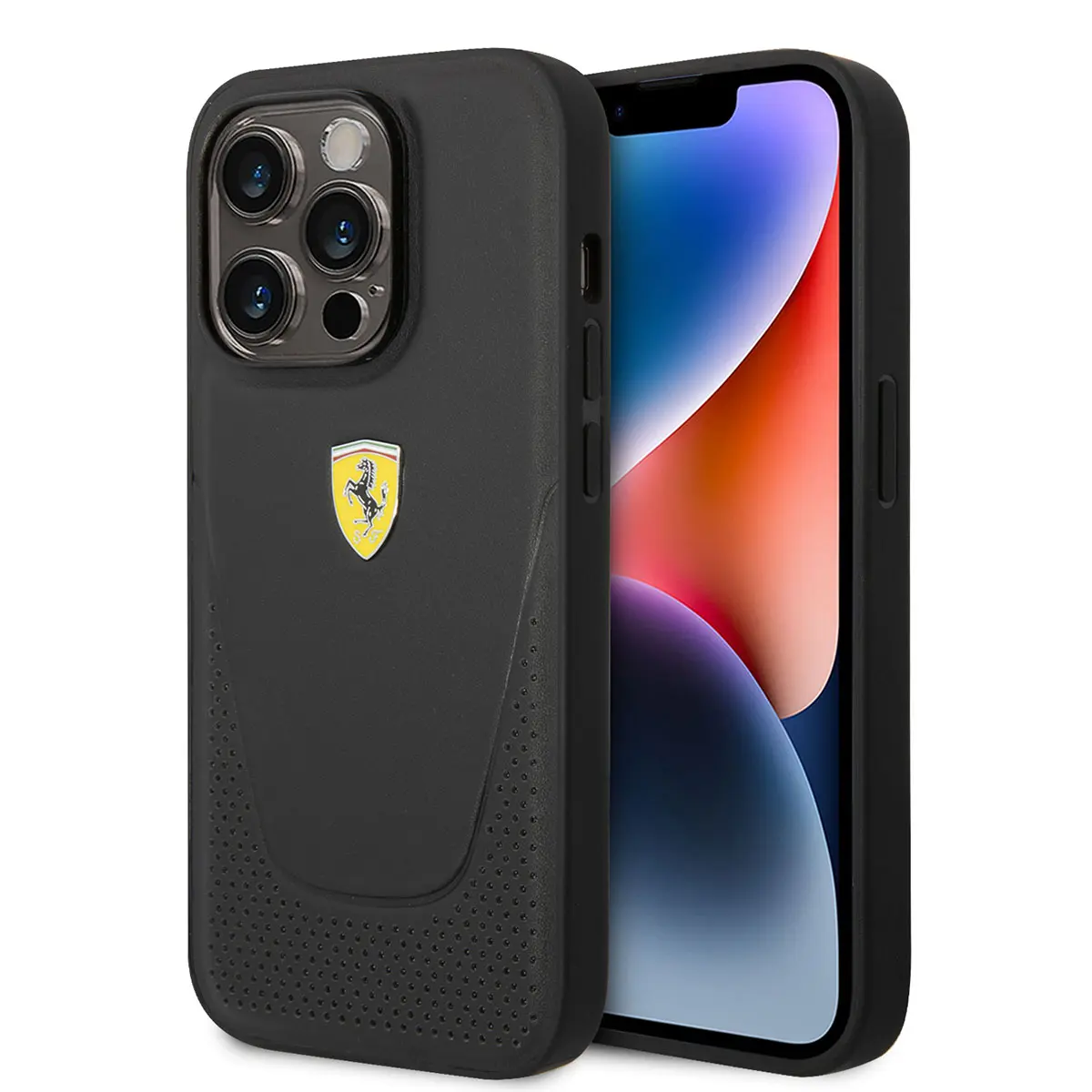 iPhone 14 Pro Max Delikli Deri Kılıf - Ferrari Lisanslı