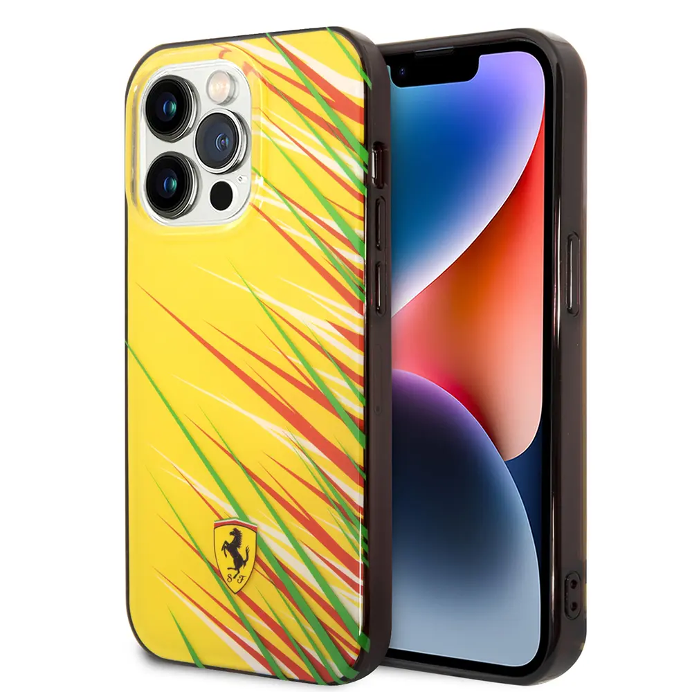 iPhone 14 Pro Max Lisanslı Ferrari Baskılı Kılıf - Çimen Desenli