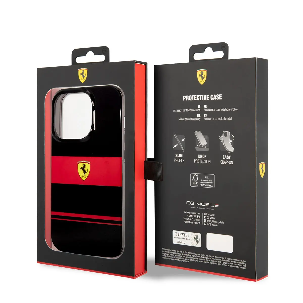 iPhone 14 Pro Max MagSafe Uyumlu Kılıf - Ferrari Yatay Çizgili