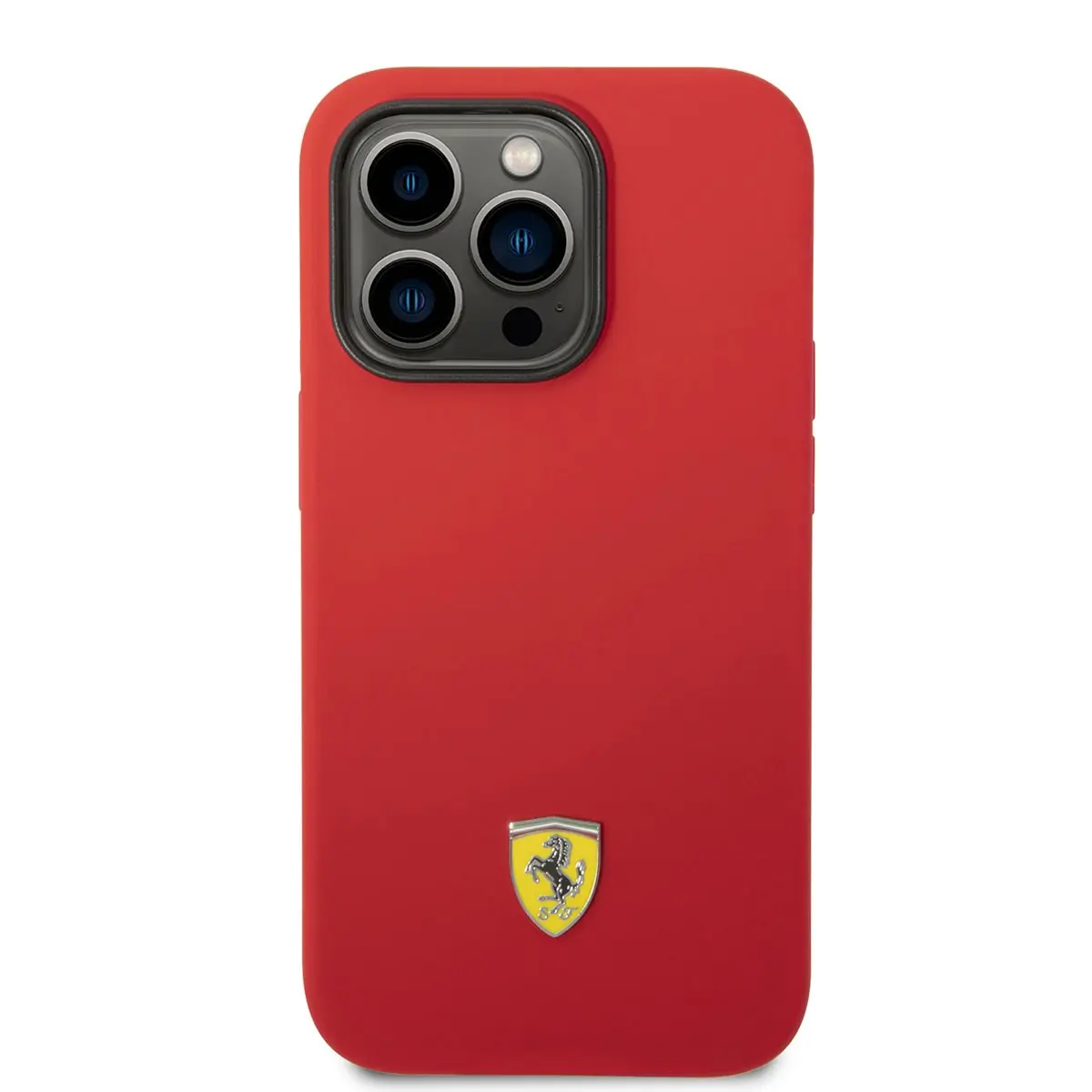 iPhone 14 Pro Max MagSafe Uyumlu Silikon Kılıf - Ferrari Metal Logo