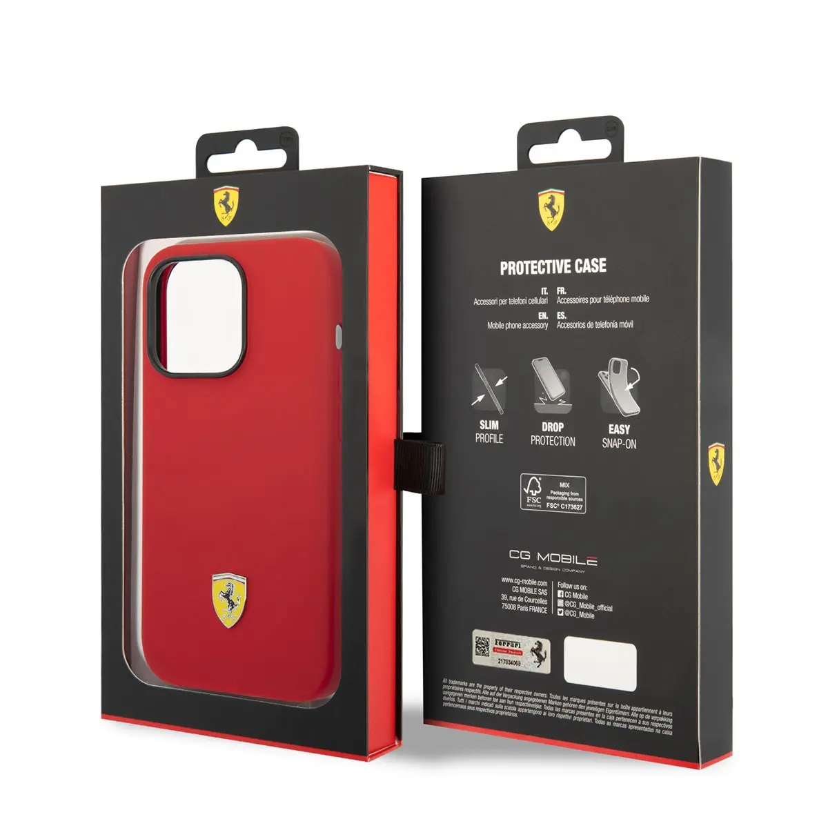 iPhone 14 Pro Max MagSafe Uyumlu Silikon Kılıf - Ferrari Metal Logo
