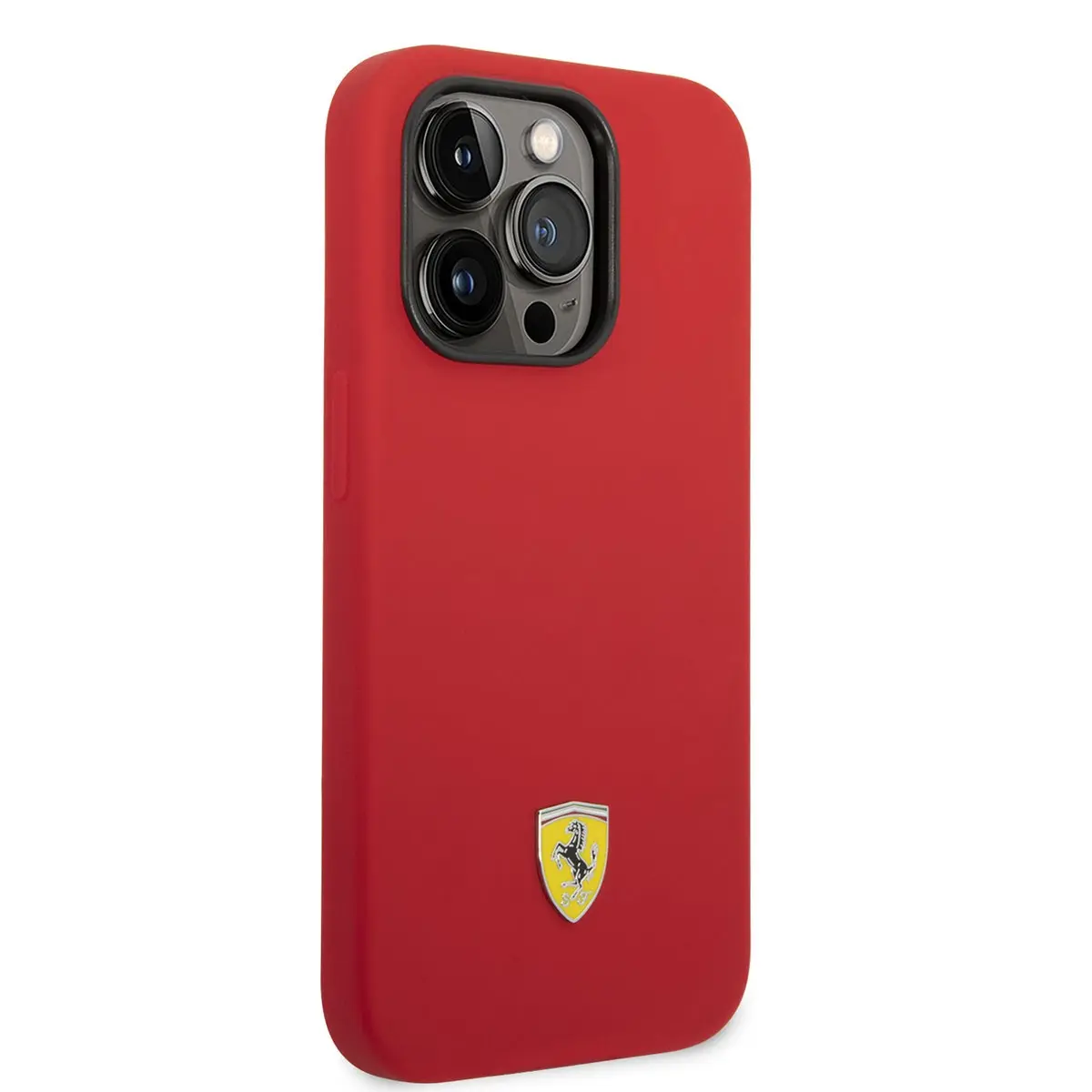 iPhone 14 Pro Max MagSafe Uyumlu Silikon Kılıf - Ferrari Metal Logo