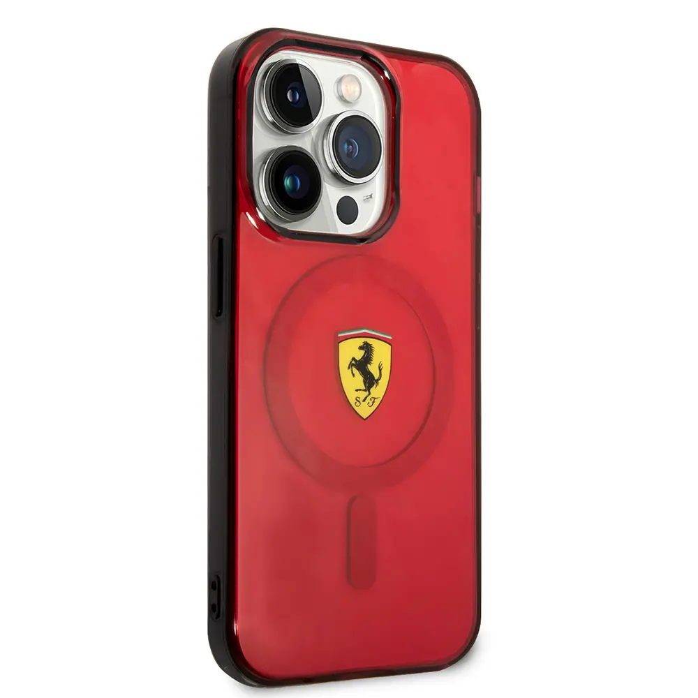 iPhone 14 Pro Max MagSafe Uyumlu Yarı Şeffaf Kılıf - Ferrari