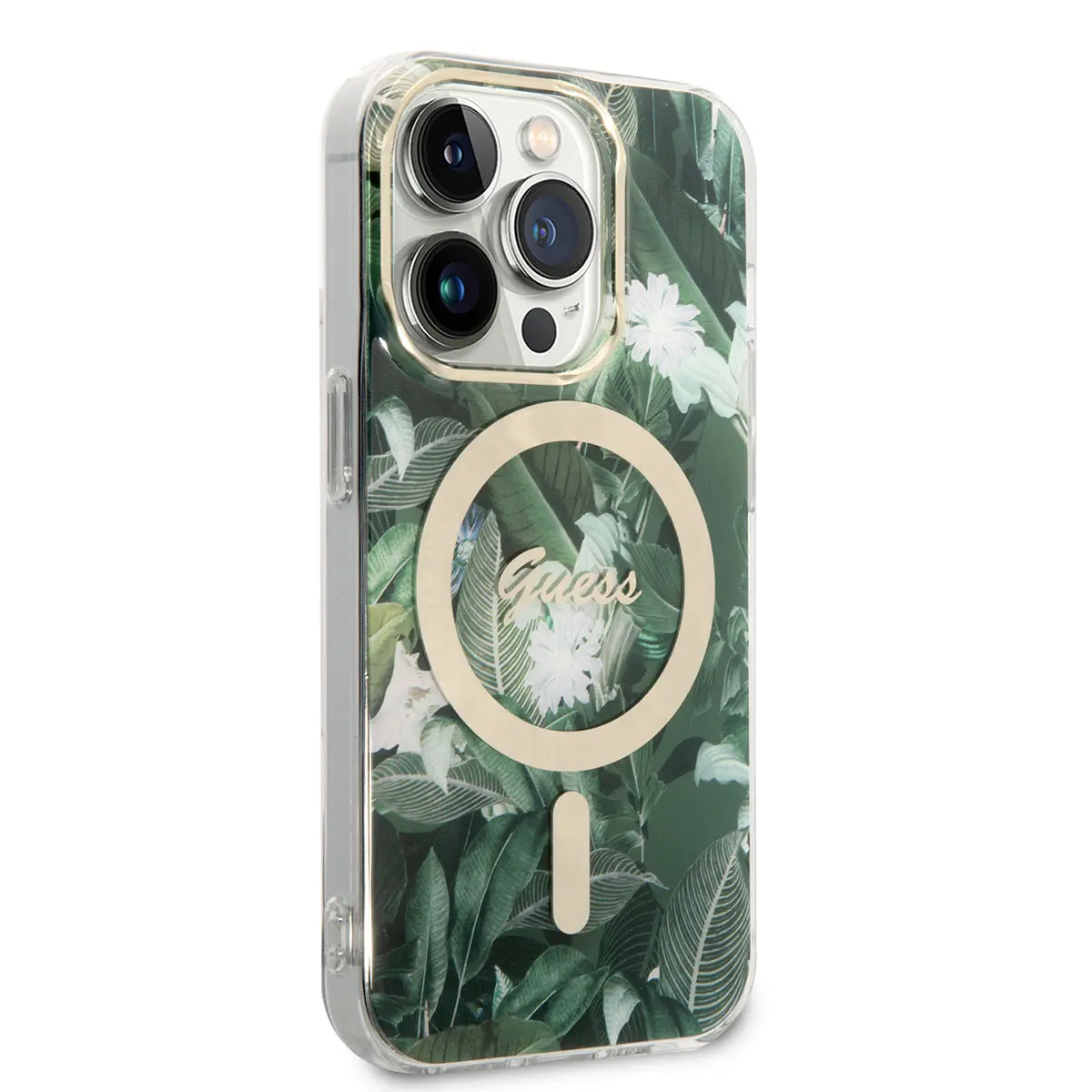 iPhone 14 Pro Max MagSafe Uyumlu Yaprak Desenli Kılıf - Guess