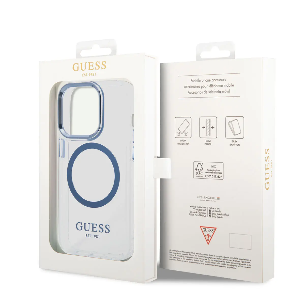 iPhone 14 Pro Max MagSafe Uyumlu Kılıf, Metal Kamera Çerçeveli - Guess
