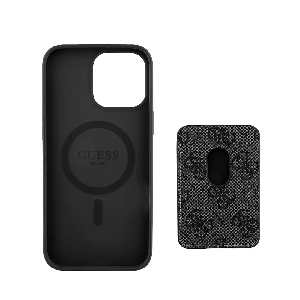 iPhone 14 Pro Max MagSafe Uyumlu Kartlıklı Kılıf - Guess 4G Çizgili