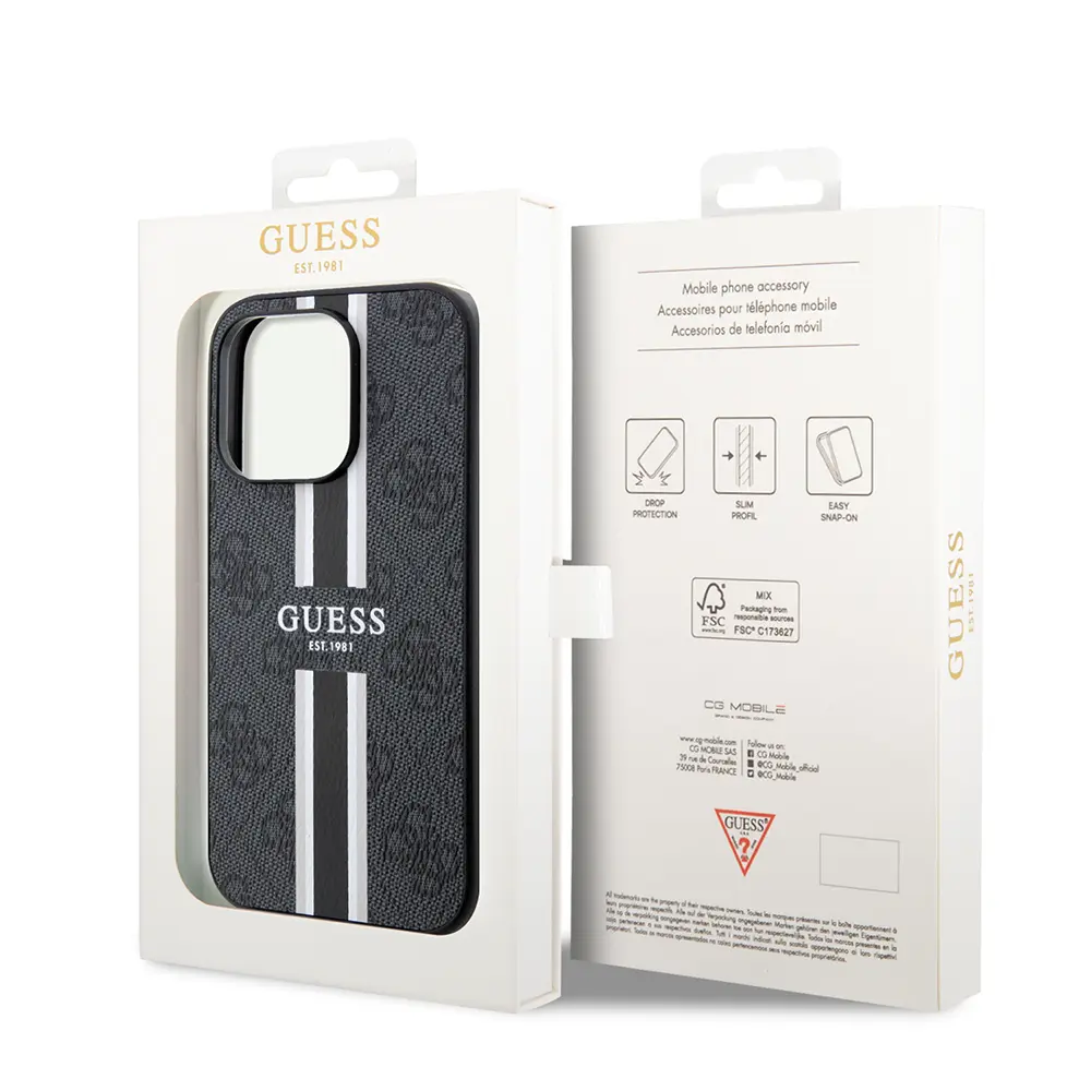 iPhone 14 Pro Max MagSafe Uyumlu 4G Şerit Tasarımlı Kılıf - Guess